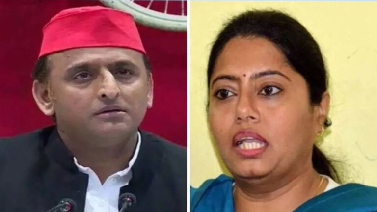 Pallavi Patel and Akhilesh Yadav