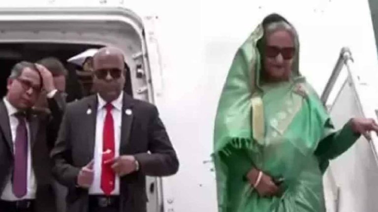 Sheikh Hasina reached India plane landed at Hindon airbase in Ghaziabad