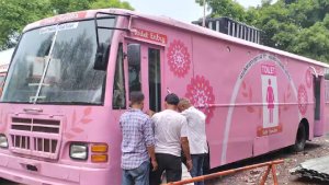 Pink Toilet on Wheels Bus Service | Pink Toilet | Shresth uttar Pradesh |