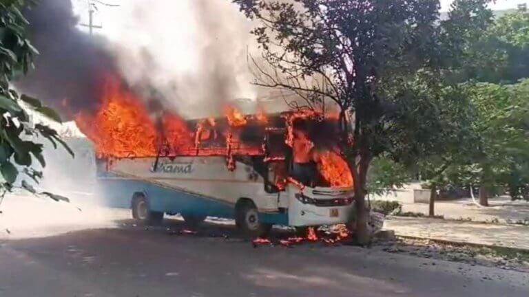 Greater Noida Fire Broke Out in Bus